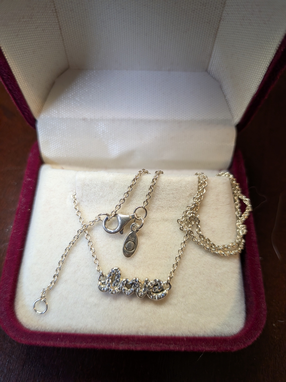 Pandora Silver 925 ALE Love Necklace with Crystals from Valentine's